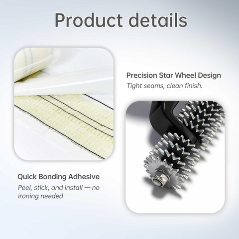 Vironix 5 inch star wheel seam roller distributes pressure evenly along seams