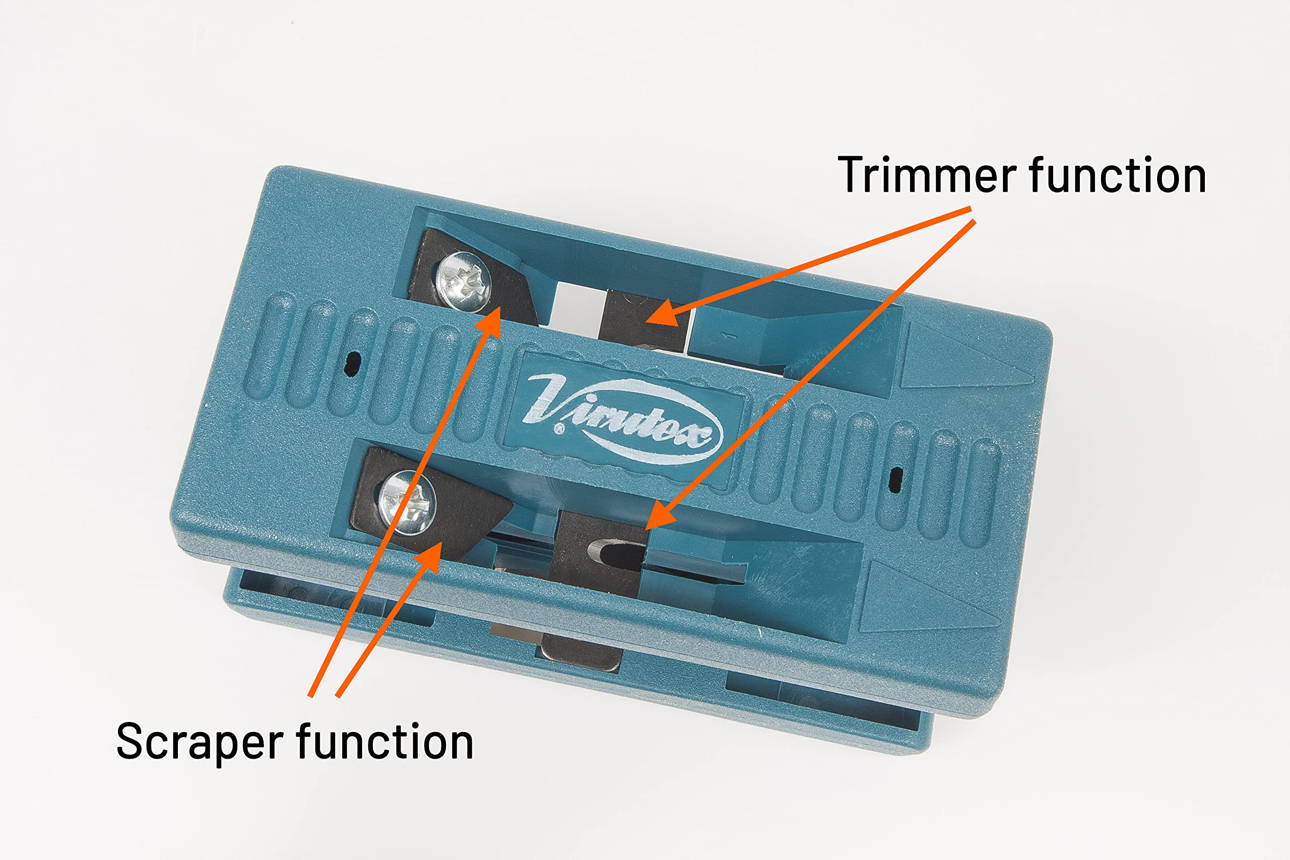 Virutex AU-93 quad-trimmer action highlights simultaneous trimming on both sides.
