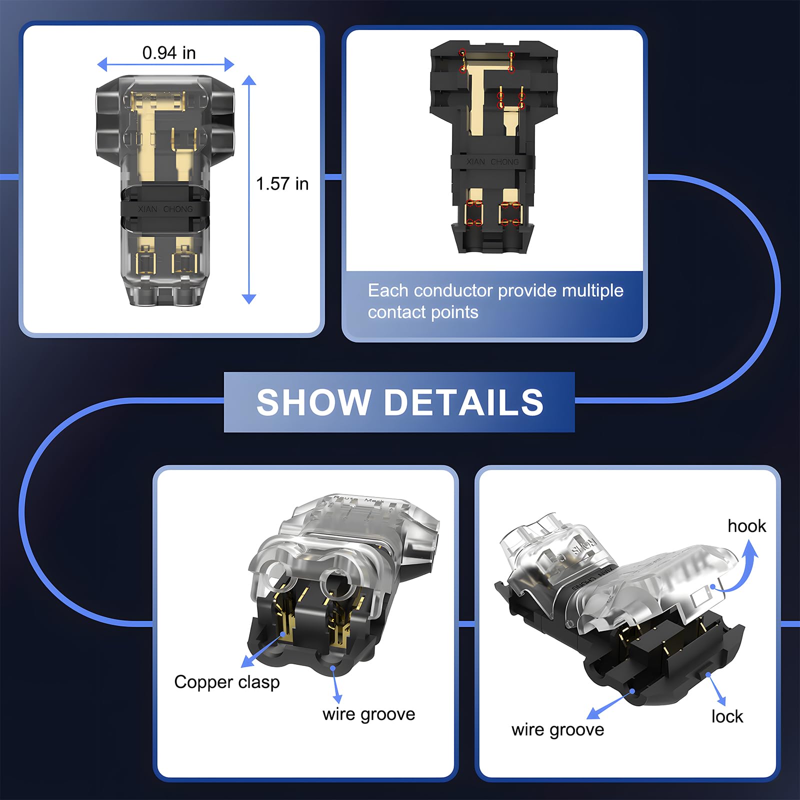 Visdoll copper blade connection for durable low-voltage links.