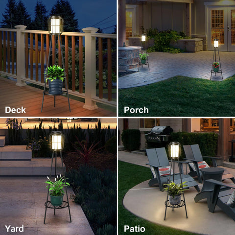 VISFLAIR 36-inch iron floor lamp brightens patios, decks, and yards.
