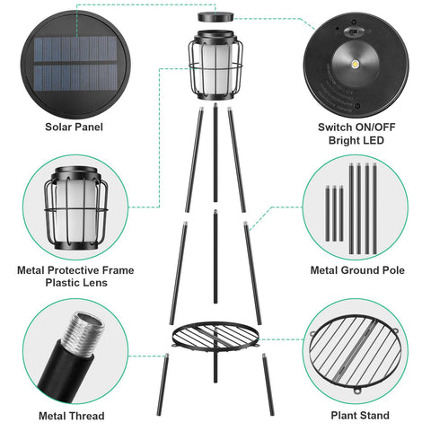 VISFLAIR solar panel powers auto-on lights at dusk with easy setup.