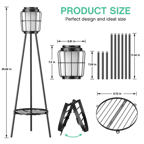 VISFLAIR weatherproof solar lamp offers durable all-weather outdoor illumination.