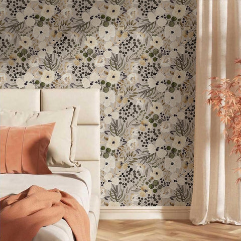 VistaPalette peel-and-stick wallpaper with floral pattern for quick updates