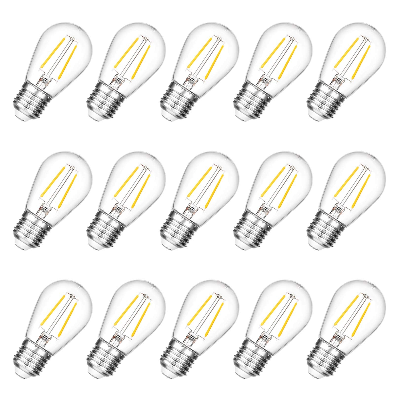 VISTERLITE shatterproof S14 bulb for outdoor dining with durable glow.