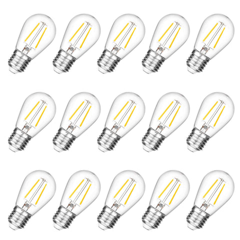 VISTERLITE shatterproof S14 bulb for outdoor dining with durable glow.