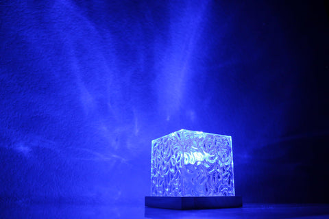 Vita Ocean Wave Light Projector compact design fits shelves and desks.