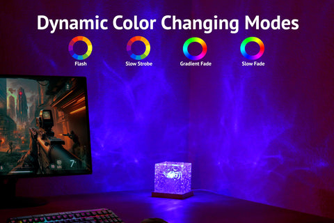 Vita Ocean Wave Light Projector candlelight mode adds warm glow.