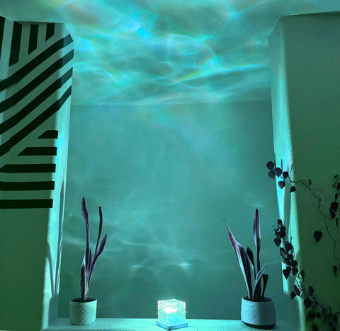 Vita Ocean Wave Light Projector remote control simplifies customization.