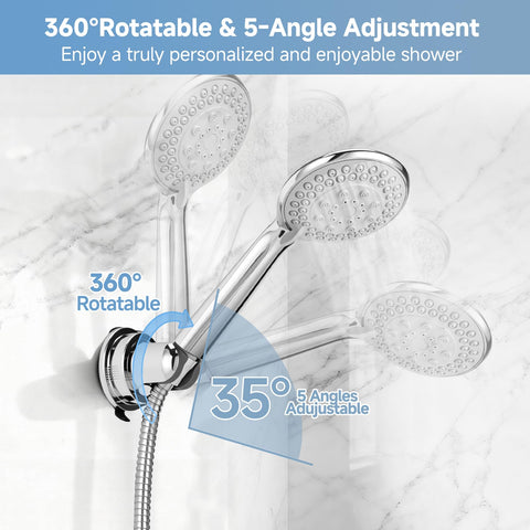 Vitbirih 360° swivel enables easy shower head orientation.
