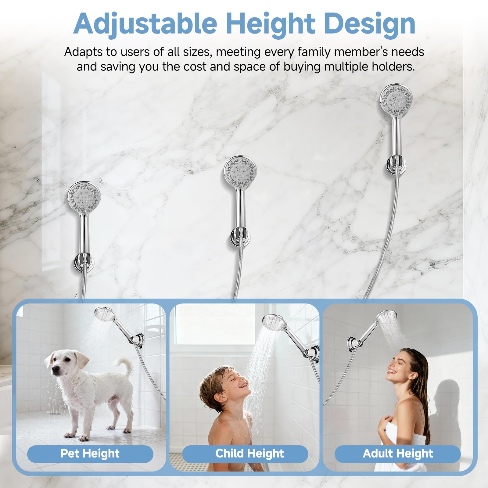 Vitbirih 5-angle tilt adjusts direction for comfort.