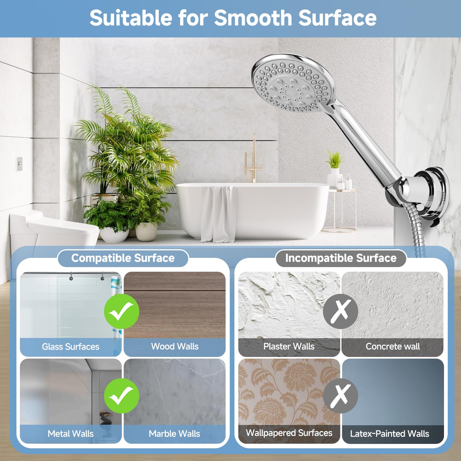 Vitbirih chrome finish adds sleek durability to any shower.
