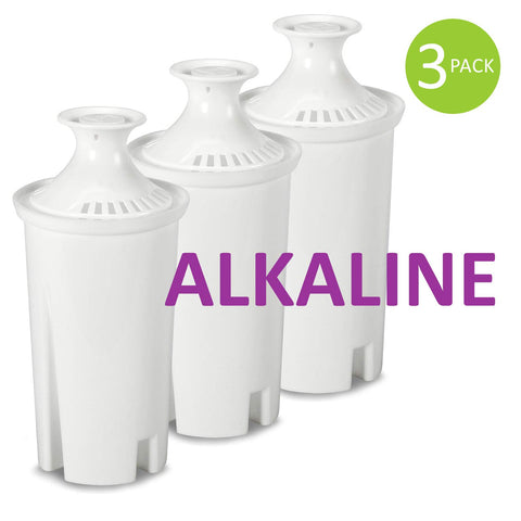 Pouring water treated with Vitev alkaline filter shows enhanced mineral balance.
