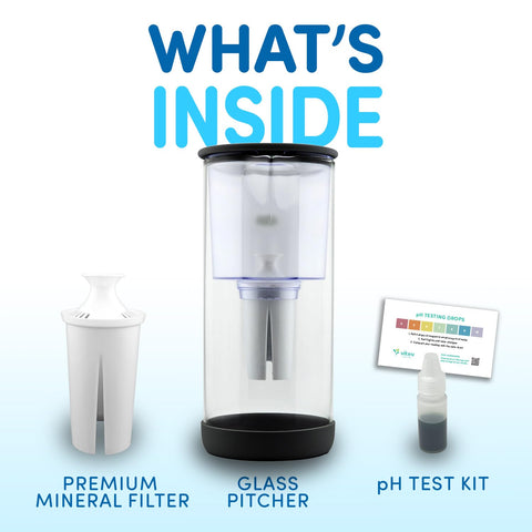Vitev fridge-ready pitcher fits under typical fridge shelves for cold water.