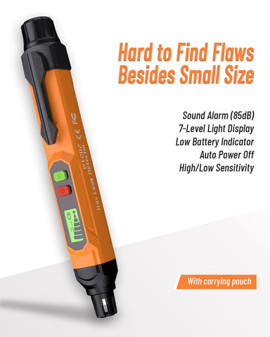 VITITE gas leak detector orange carrying pouch for secure storage