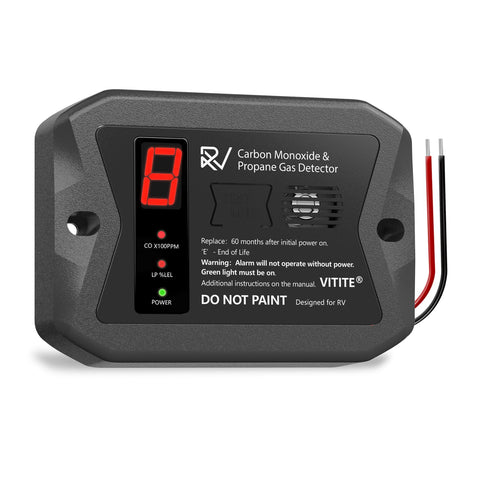 VITITE RV CO/LP detector front view with digital readout for quick gas awareness.