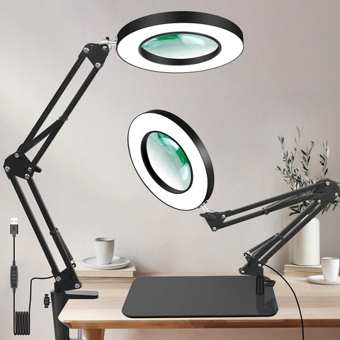 VITOTC 2-in-1 magnifier with light for bench and desk setups