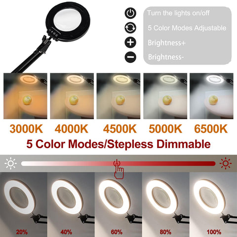 VITOTC 2-in-1 magnifying lamp and stand offers flexible placement.