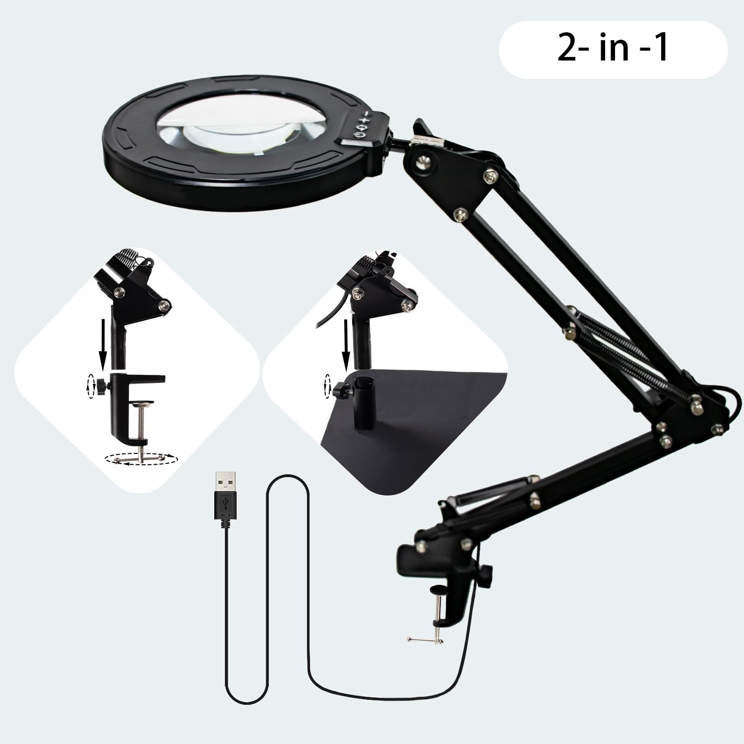 VITOTC desk magnifying lamp features eye-friendly LED lighting for long sessions.