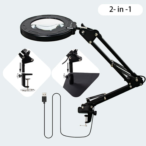 VITOTC desk magnifying lamp features eye-friendly LED lighting for long sessions.