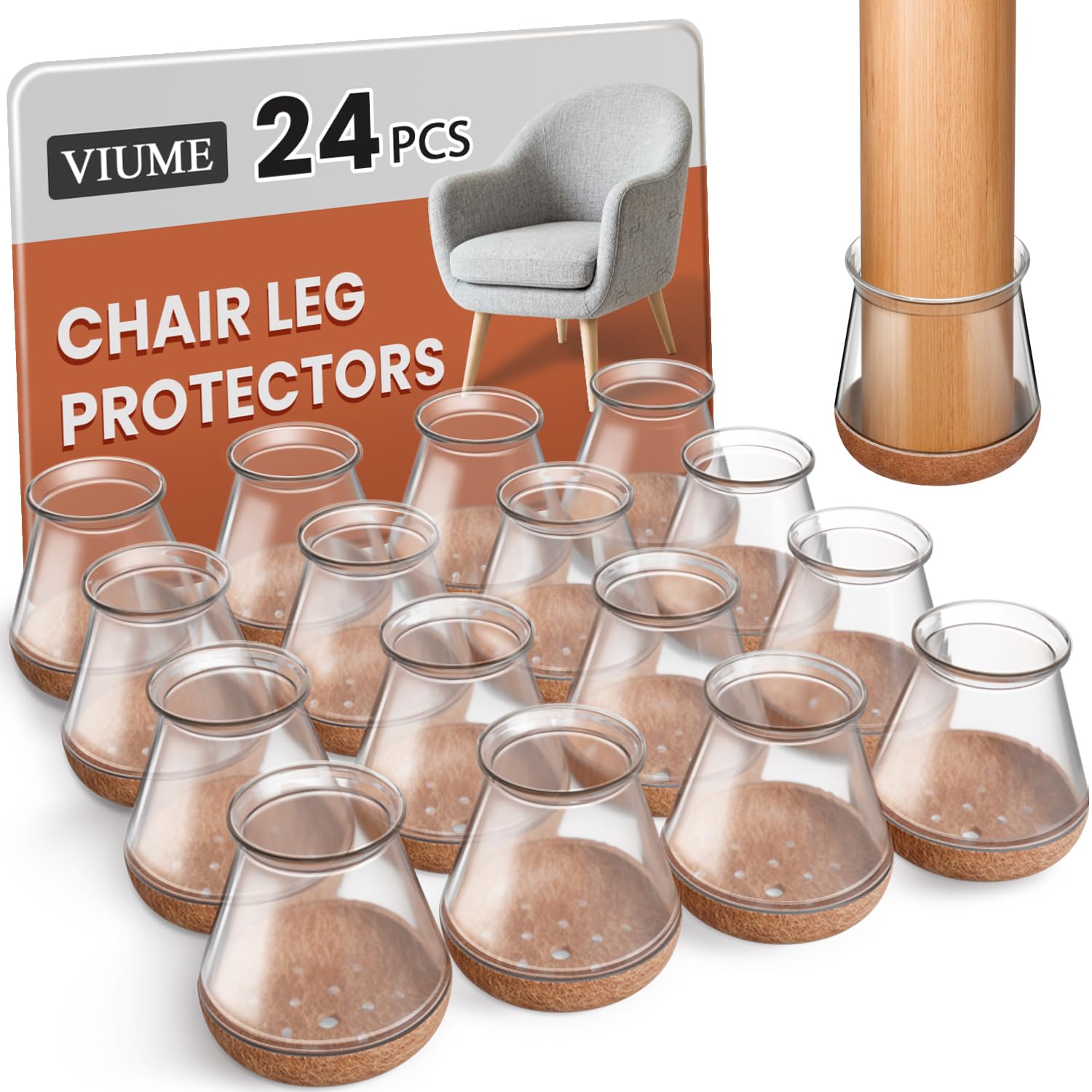 VIUME chair leg protectors silicone cap installation for quick floor protection