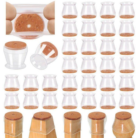 VIUME chair leg protectors with silicone caps protect hardwood floors.