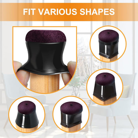 VIUME chair leg caps protect wood floors and reduce scratches on furniture movement.