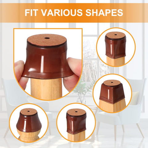 VIUME chair leg pads with felt bottoms prevent scuffs and reduce noise.