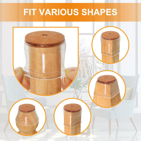 VIUME protectors fit round chairs and glide quietly on floors.