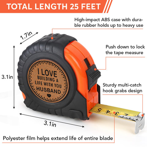 Vivagifts tape measure in gift box ready for romantic surprise.