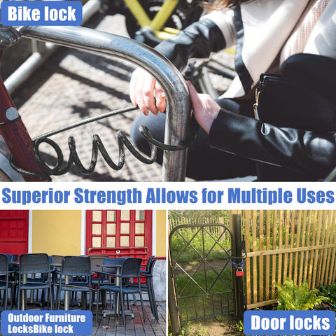 VIVBOO outdoor-ready cable protecting bikes, grills, and tools.
