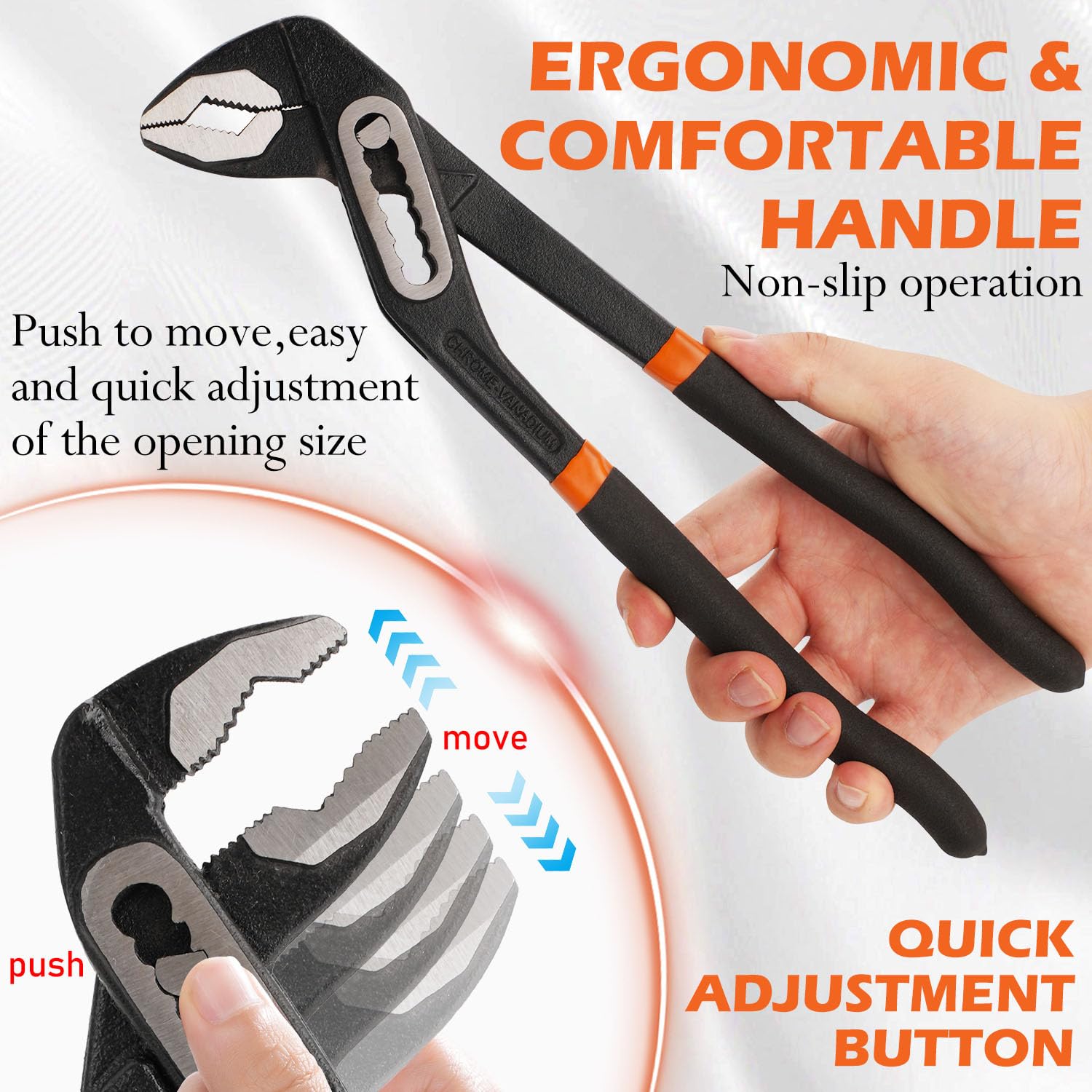 Vivicreate double-slot ratchet system image demonstrates precise grip across surfaces.