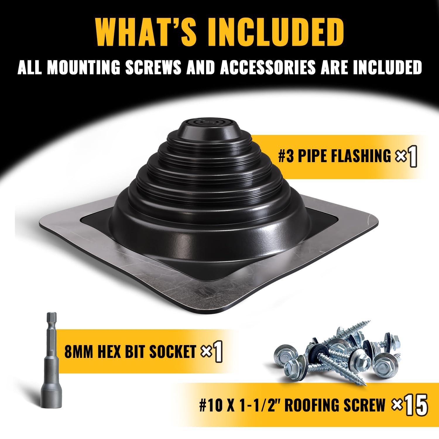 VIVIDA 3 square-base design aids sealing around pipe openings.