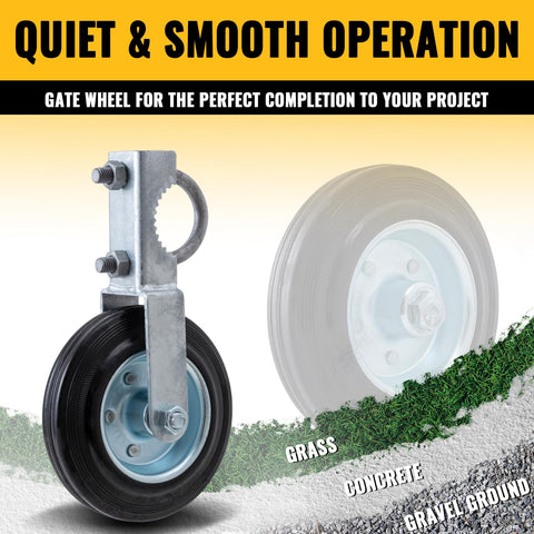 VIVIDA gate wheels enhance ease of use for farm or ranch gates.