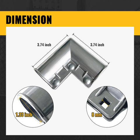 The VIVIDA heavy-duty aluminum gate elbow is ideal for outdoor fencing.