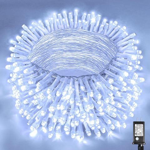 Vivideal 100ft white Christmas lights for outdoor use with weatherproof illumination