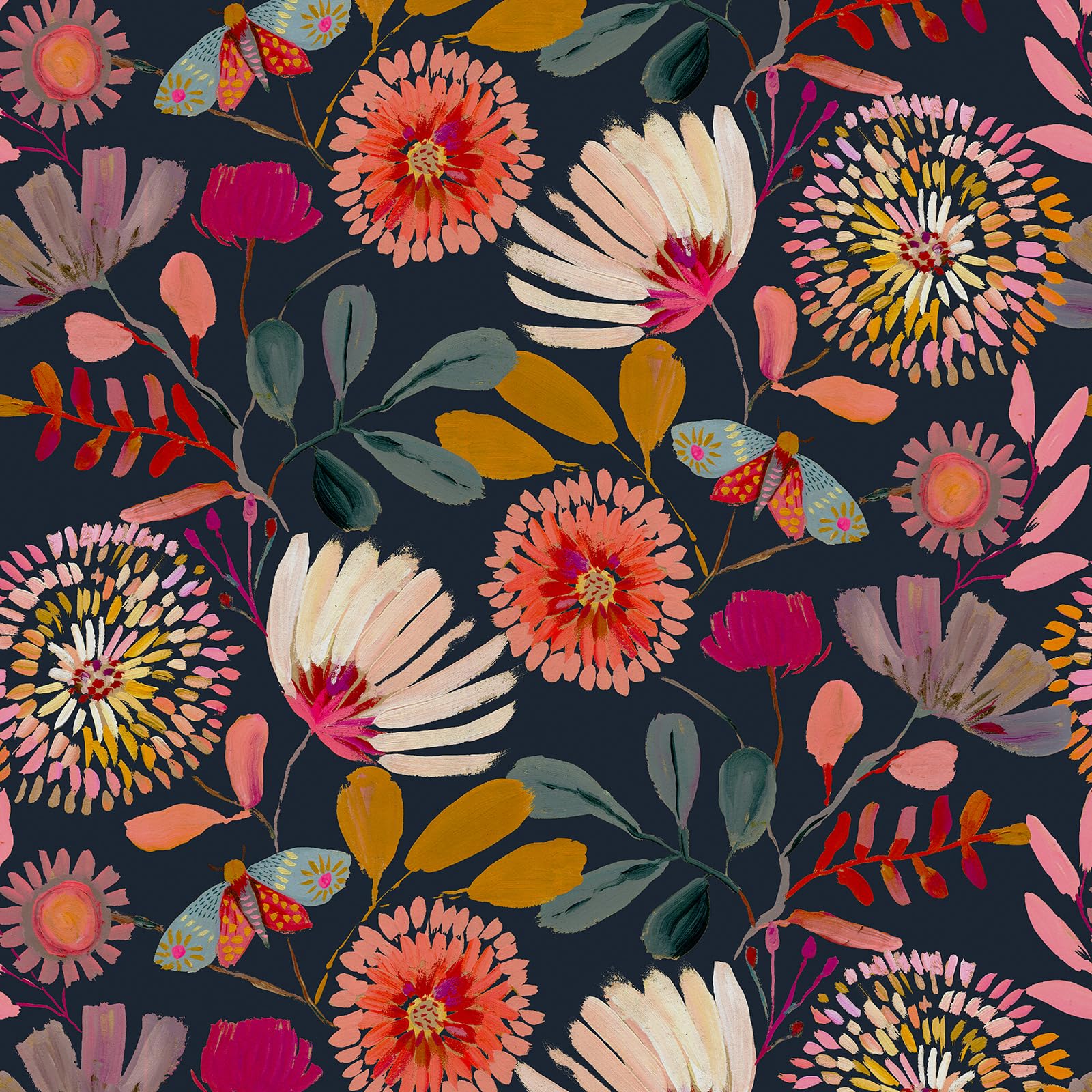 Vividpatch floral wallpaper showing a branch-petal pattern for an elegant wall accent