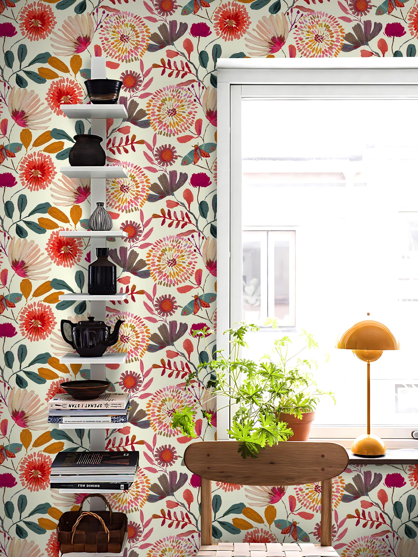 Vividpatch grid-backed wallpaper enables precise trimming for a flawless fit.