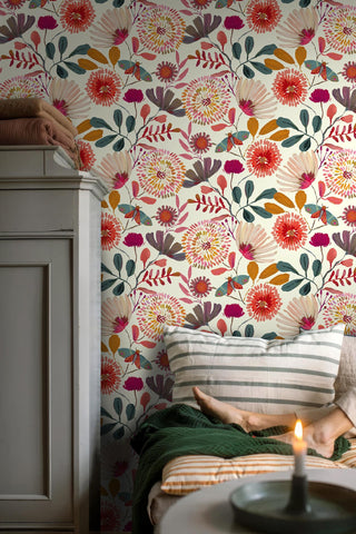 Vividpatch kitchen backsplash floral wallpaper with durable color that stays bright.