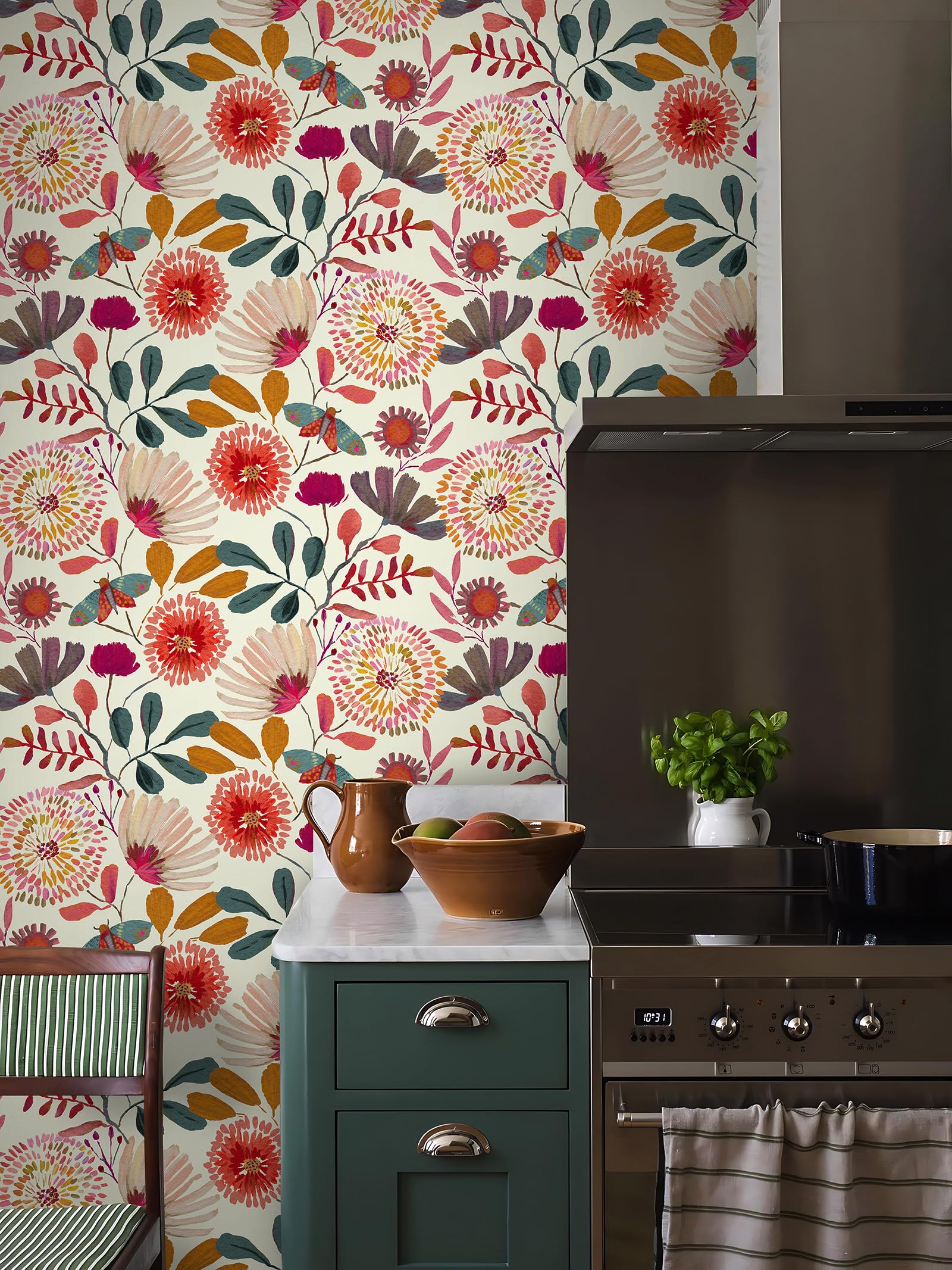 Vividpatch smooth-surface friendly wallpaper—no glue, renter-friendly and easy to reposition.
