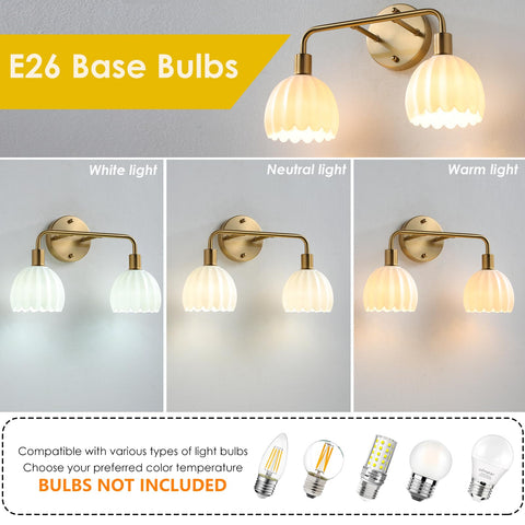 Vivihobb two-light vanity bar dimensions for small mirrors