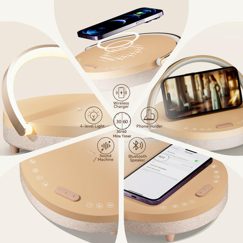 Vivilumens bedside lamp phone holder keeping device accessible