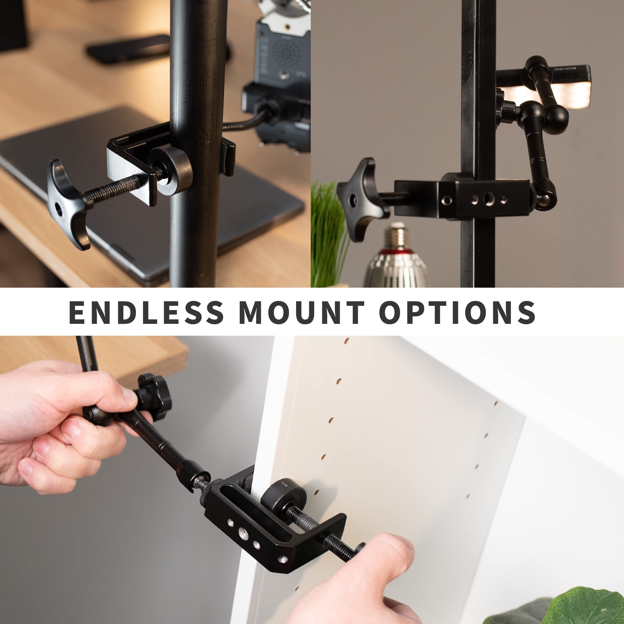 VIVO clamps feature easy installation on square wood for stable mounting
