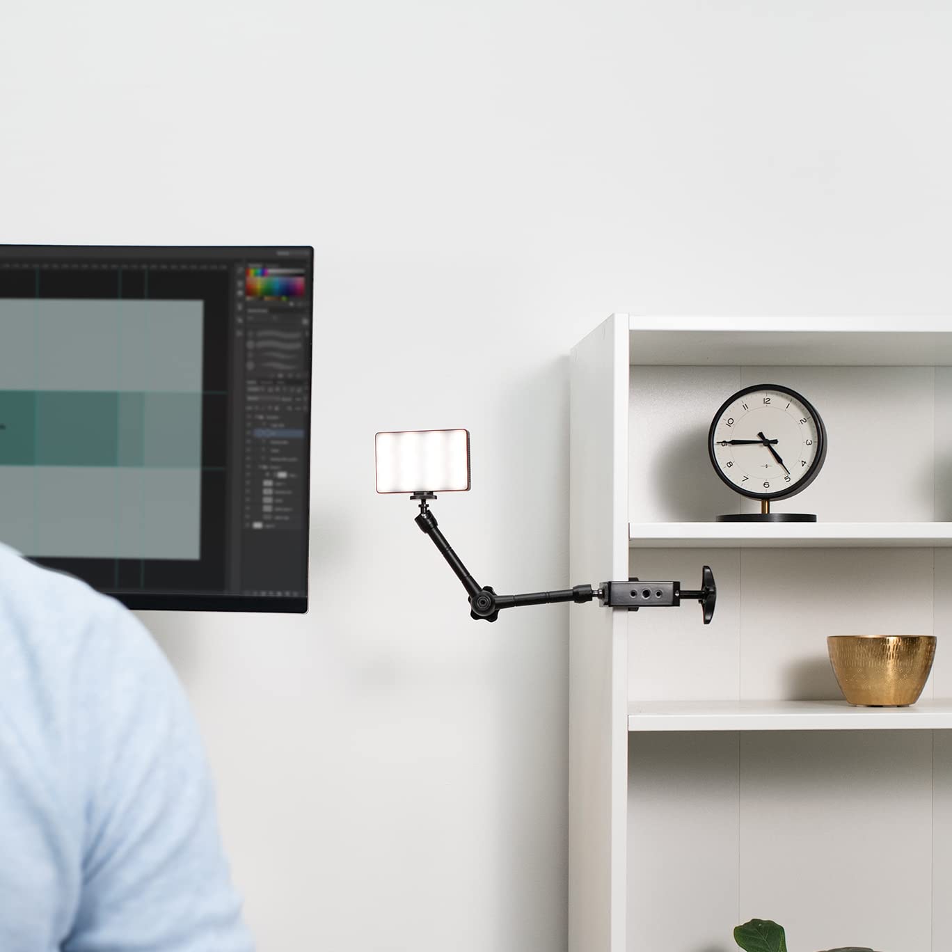 VIVO C-clamp in action on a workbench for streaming gear