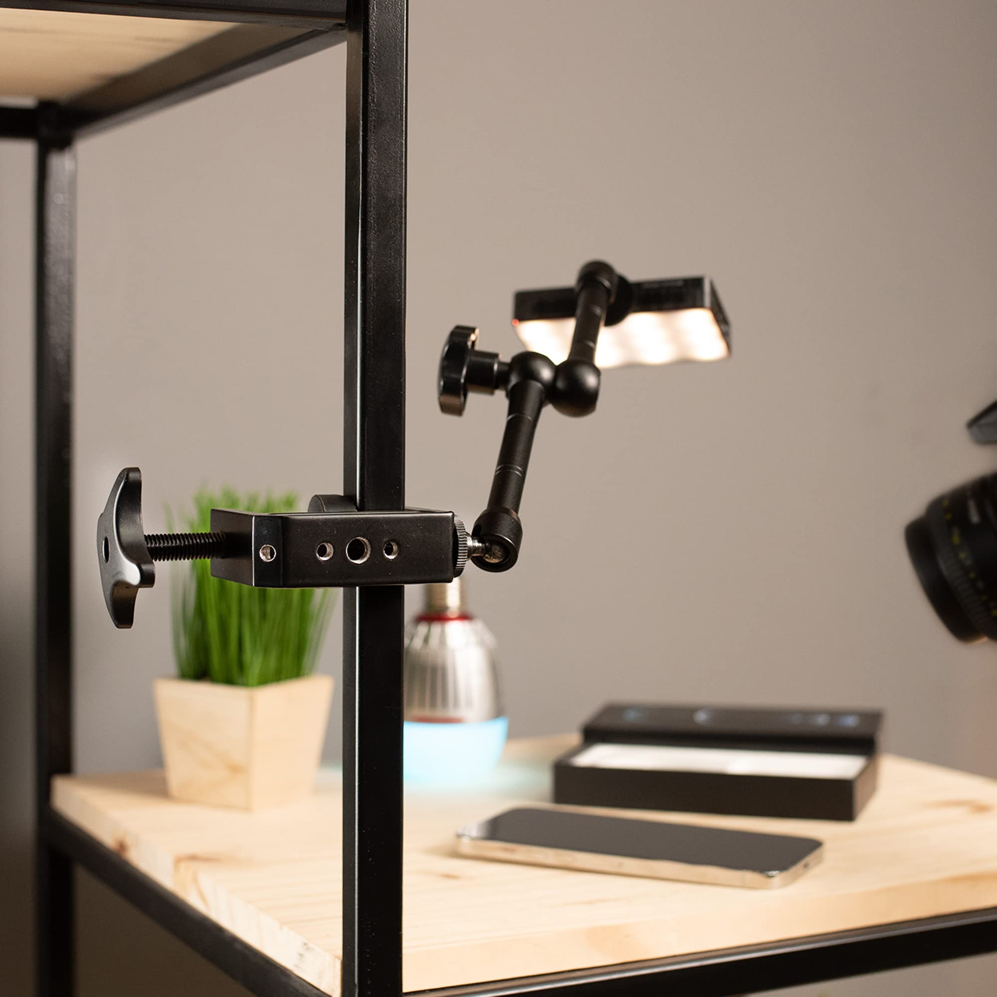 VIVO mounting-ready clamp supports multiple attachment options without desk modification
