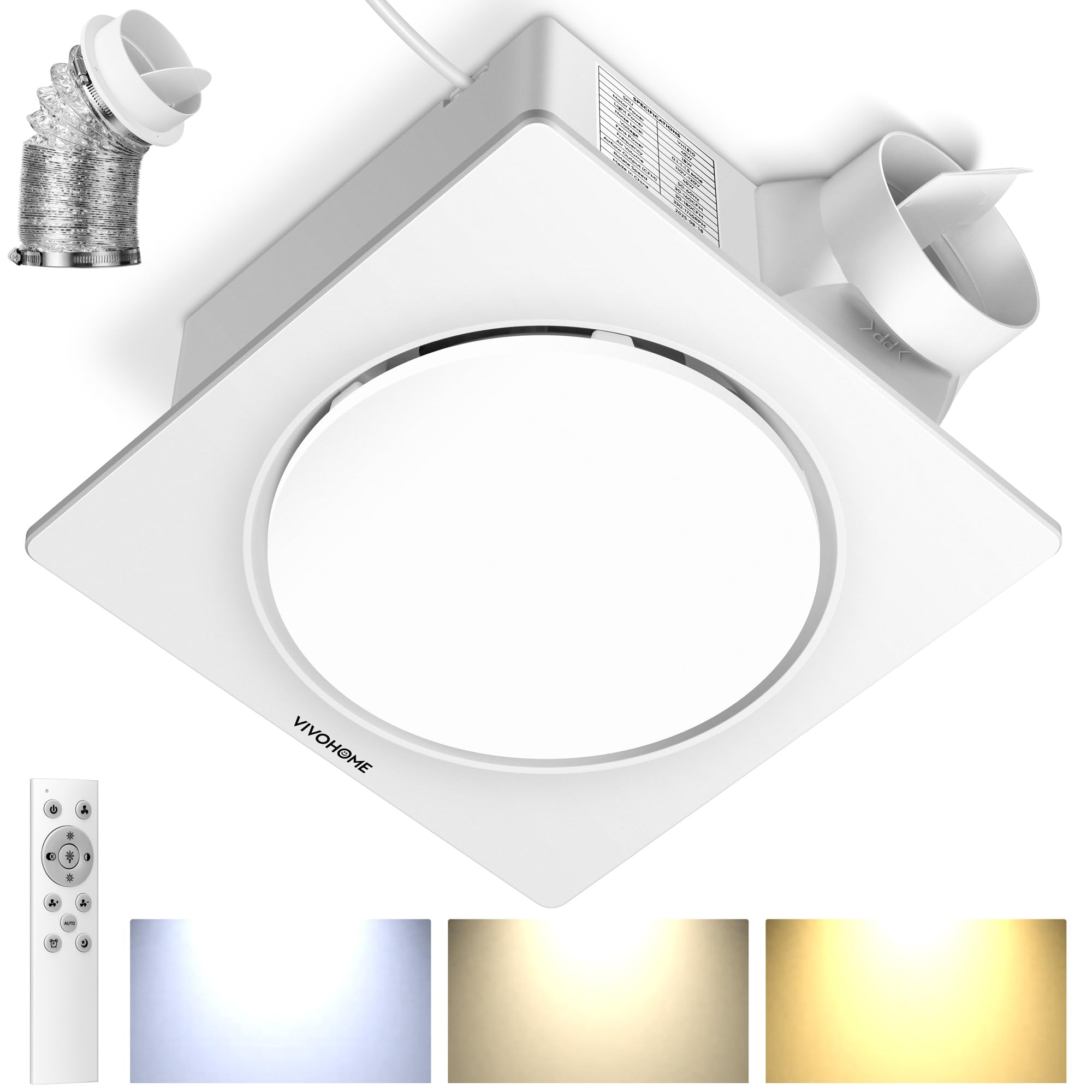 VIVOHOME Autoflow 4-inch duct compatibility supports flexible layouts