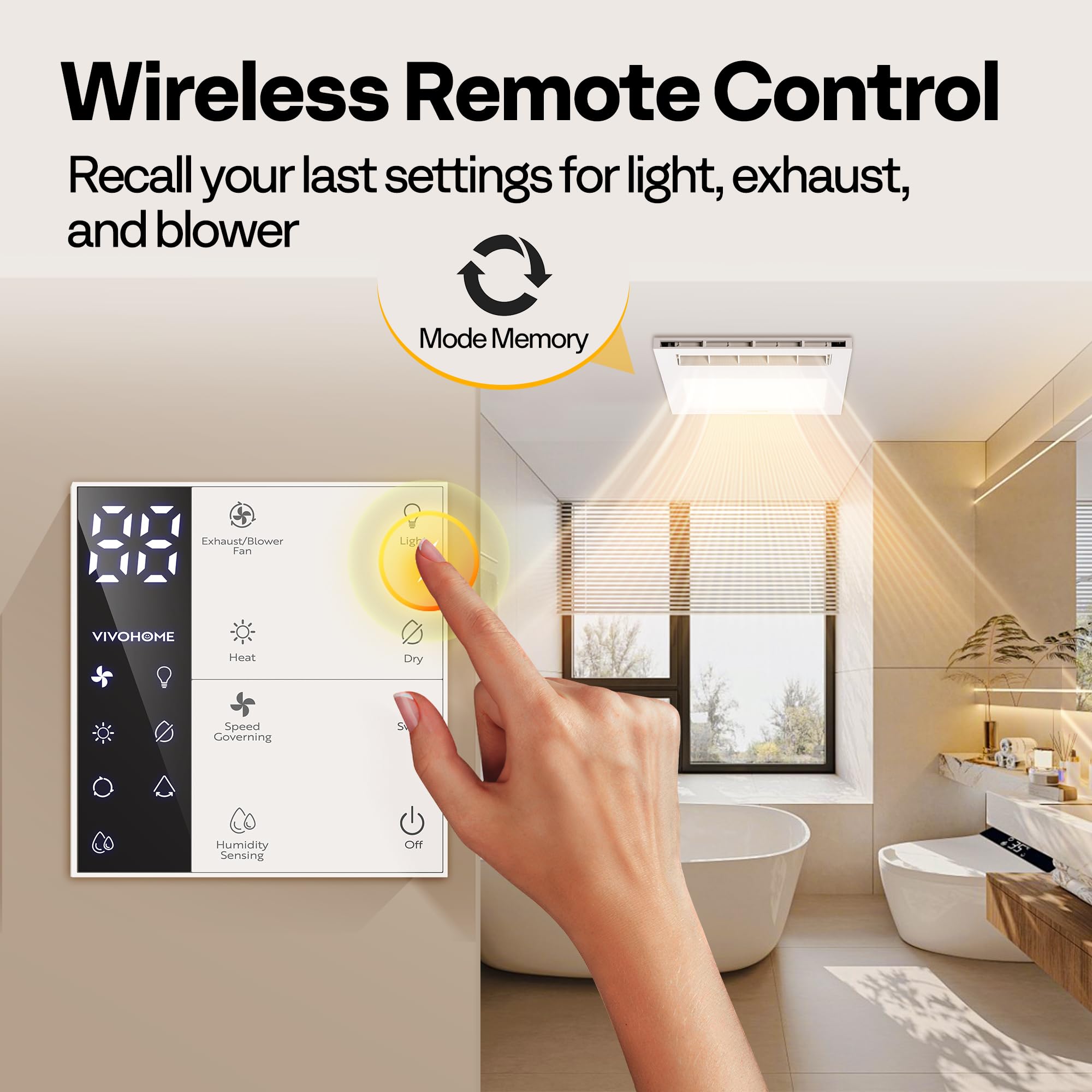 VIVOHOME ceiling-mount ventilation fits standard ceiling openings