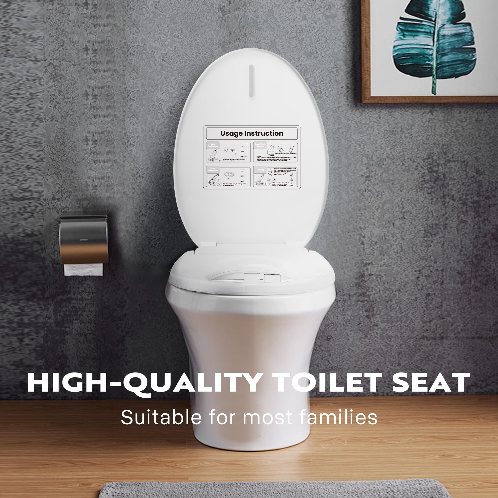VIVOHOME dual-nozzle system enabling front and rear cleansing for hygiene