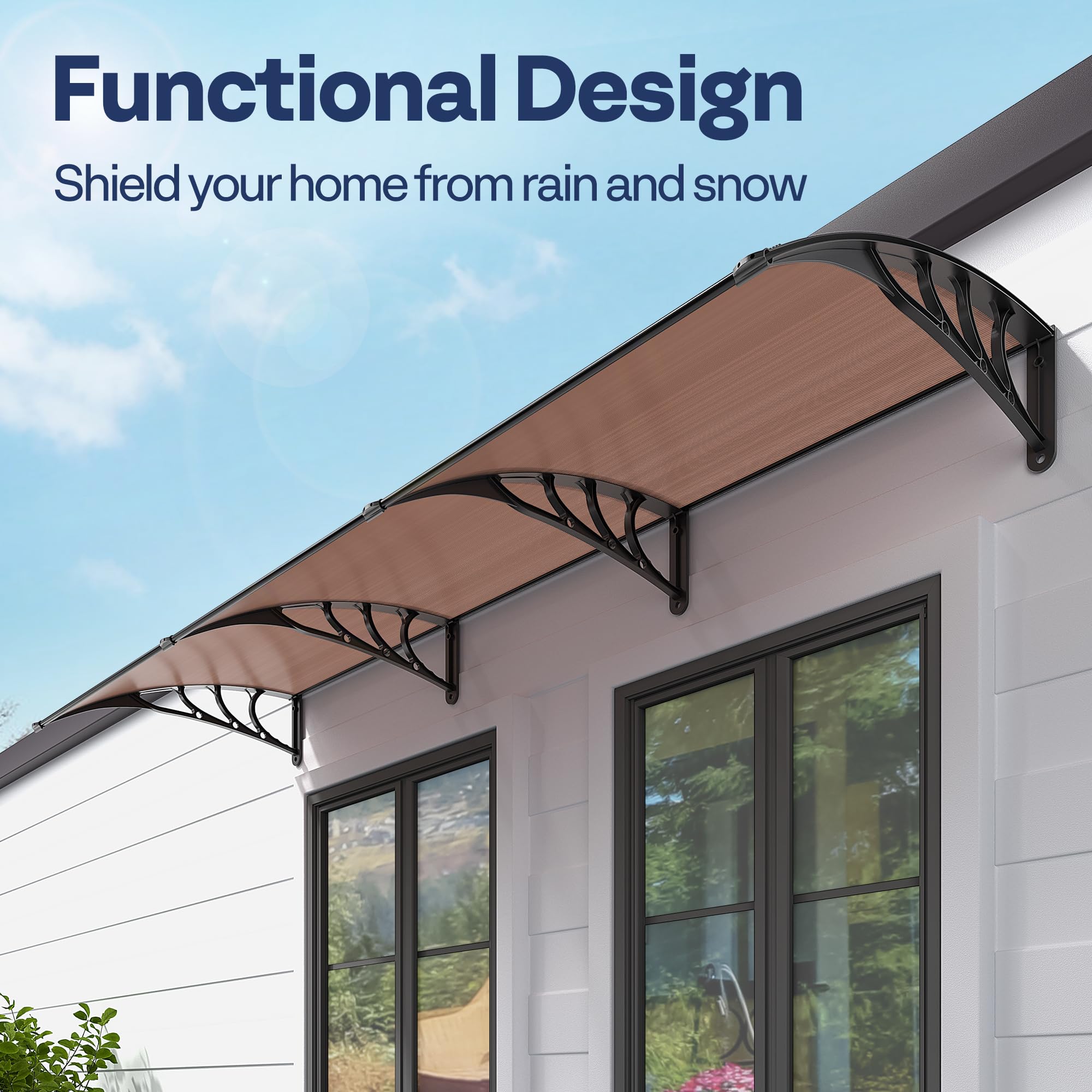 VIVOHOME entryway door awning brown creates welcoming shade for visitors