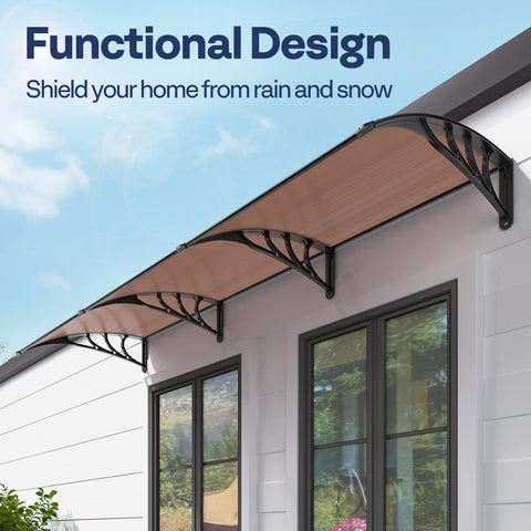 VIVOHOME entryway door awning brown creates welcoming shade for visitors