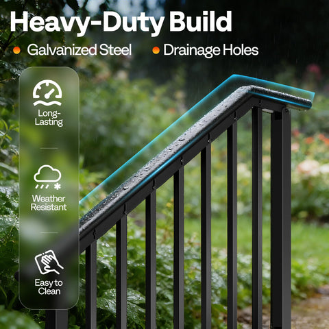 VIVOHOME galvanized steel rail detail highlights rust-resistant durability for outdoor use.